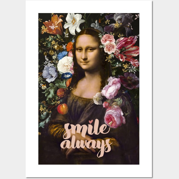 Smile Always, Mona Lisa Wall Art by amini54